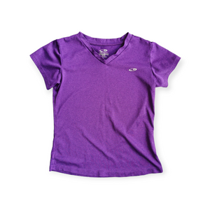 GIRL SIZE MEDIUM (7/8 YEARS) CHAMPION, Semi-fitted Athletic Top EUC B35