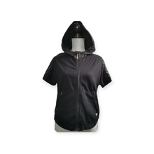 Load image into Gallery viewer, GIRL SIZE 5 (12/14 YEARS) - TRIPLE FLIP, Black Athletic Zippered Hoodie EUC B36