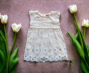 BABY GIRL SIZE 3/6 MONTHS - S.OLIVER UK Brand, Stripped Babydoll Dress EUC B37