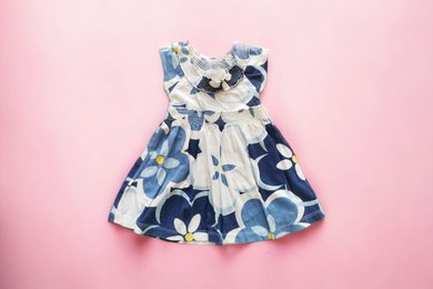 BABY GIRL SIZE 6/9 MONTHS - MINIWEAR, Soft & Light Casual Floral Summer Dress EUC B37
