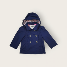 Load image into Gallery viewer, BABY GIRL SIZE 18 MONTHS - OSHKOSH, Navy Blue, Hooded Lightweight Pea Coat NWOT B28 