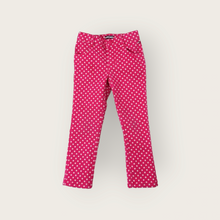 Load image into Gallery viewer, GIRL SIZE 3 YEARS - TOMMY HILFIGER, Pink &amp; White Polka Dot Skinny Jeans EUC B4