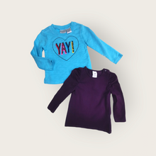Load image into Gallery viewer, BABY GIRL SIZE 9/12 MONTHS - KOALAKIDS / H&amp;M, 2 Pack Long-sleeved, Soft Knit Tops EUC B16