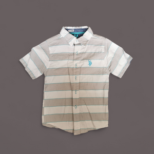 BOY SIZE 4 YEARS - U.S. POLO ASSN, Shortsleeve Dress Shirt EUC B50