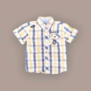BOY SIZE 4 YEARS - AKDMKS JEANIUS, Casual, Shortsleeve Dress Shirt EUC B50