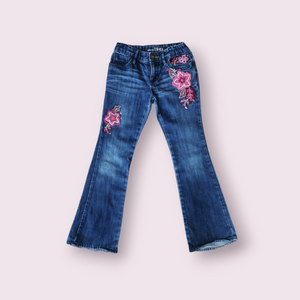 GIRL SIZE 8 YEARS - GAP Kids, Flarred Floral Jeans EUC B55