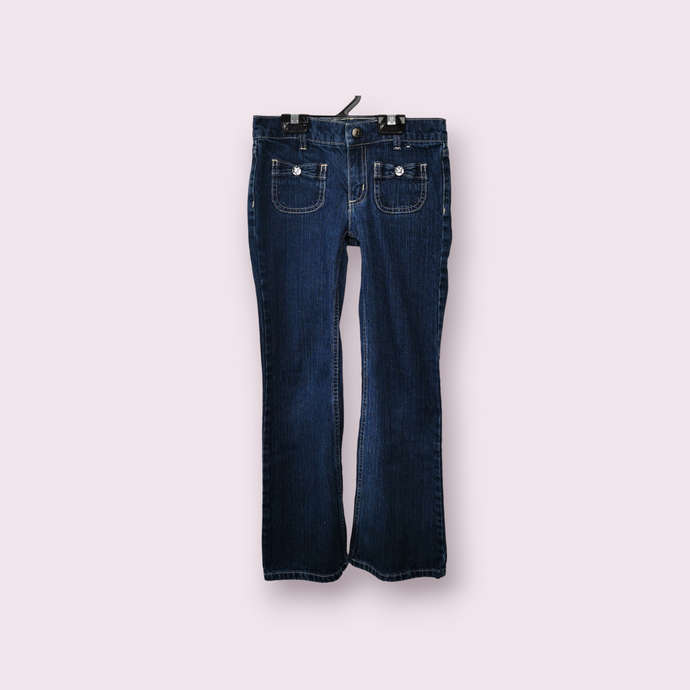 GIRL SIZE 8 YEARS - GYMBOREE, Darkwash, Bootcut Jeans EUC B55