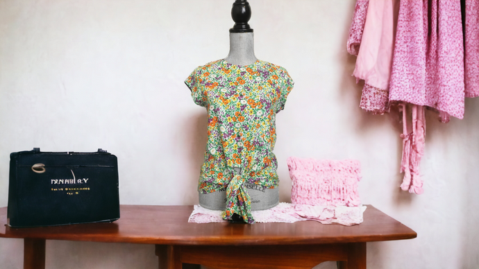 GIRL SIZE(S) MEDIUM (10 YEARS), LARGE (12 YEARS) & EXTRA LARGE (14 YEARS) - DEX, Floral Bohemian Dress Top B46