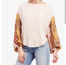 Load image into Gallery viewer, WOMENS SIZE (XS/XL) - FREE PEOPLE, &quot;Blossom&quot; Oversized Balloon Sleeve Waffle Knit Cropped Sweater EUC B58