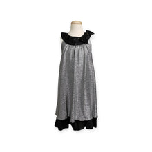 Load image into Gallery viewer, GIRL SIZE 7 YEARS - TURO PARC, barcelona + new york, Sparkly Silver &amp; Black, Special Occasion Dress EUC B37