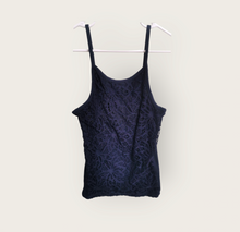 Load image into Gallery viewer, GIRL SIZE 7/8 YEARS - GEORGE, Navy Blue Lace Tank Top VGUC B47