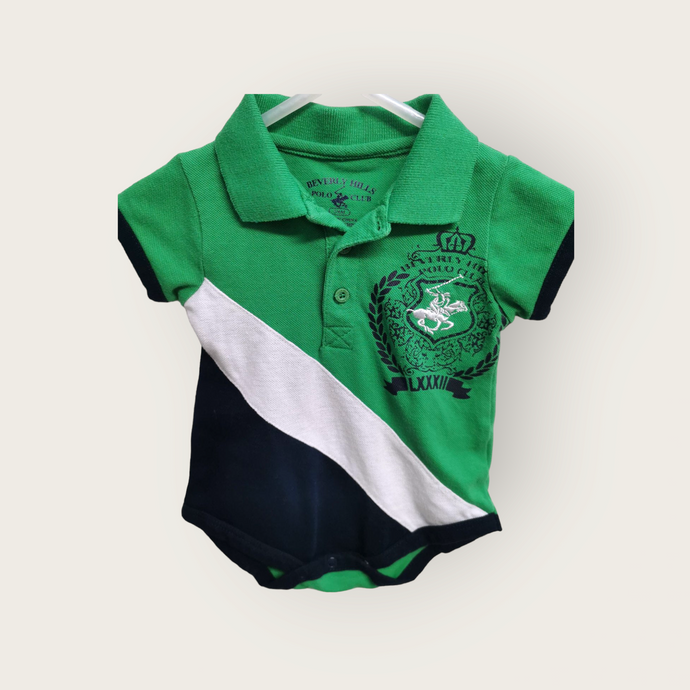 BABY BOY SIZE 3/6 MONTHS - POLO, Dress up Onesie T-shirt EUC B50