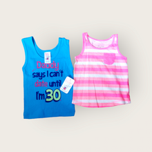 Load image into Gallery viewer, BABY GIRL SIZE 12 MONTHS - OSHKOSH / LITTLE TEEZ, 2 PACK Cotton Tank Tops NWT / NWOT B47