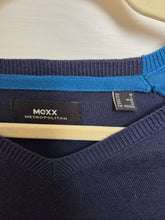 Load image into Gallery viewer, MENS SIZE MEDIUM - Mexx, Two-Tone Blue V-Neck Sweater Size Medium, 100% Soft Knit Cotton LIKE NEW B62
