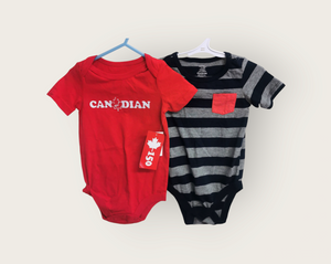 BABY BOY SIZE(S) 12/24 MONTHS - GEORGE, 2 Pack Graphic Onesie T-shirts NWT / EUC B50