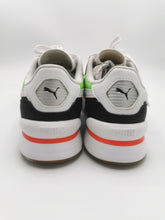 Load image into Gallery viewer, BOYS SIZE 4C Youth - "Puma R78 Futr Sneakers JR" in Black/White/Future Blue EUC B60