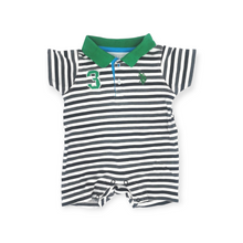 Load image into Gallery viewer, BABY BOY SIZE 3/6 MONTHS - U.S. POLO ASSN., Striped Summer Romper EUC B32