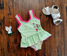 Load image into Gallery viewer, BABY GIRL SIZE 18 MONTHS - PENELOPE MACK, One-piece, Ruffled Swimsuit EUC B47