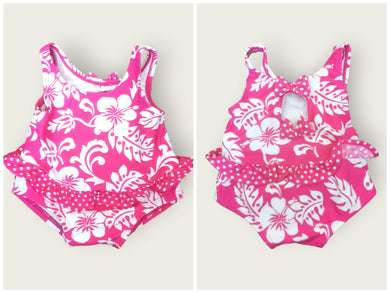 BABY GIRL SIZE 3/6 MONTHS - CHILDREN'S PLACE, One-piece, Ruffles & Bows Swimsuit EUC B47