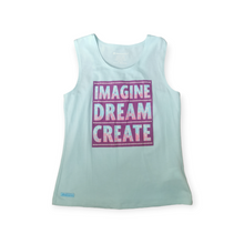 Load image into Gallery viewer, GIRL SIZE MEDIUM (10/12 YEARS) - AMERICAN GIRL, Baby Blue, Graphic Tank Top EUC B47