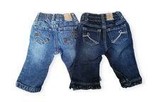 Load image into Gallery viewer, BABY GIRL SIZE 6/9 MONTHS CHILDREN&#39;S PLACE, 2 Pack, Flarred Jeans EUC B46