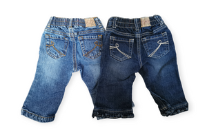 BABY GIRL SIZE 6/9 MONTHS CHILDREN'S PLACE, 2 Pack, Flarred Jeans EUC B46
