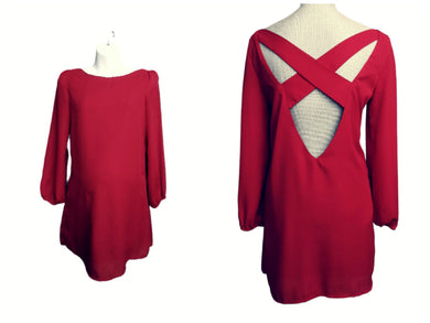 WOMENS SIZE XS - TOBI Red Dress, Cross Back VGUC B17