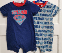 Load image into Gallery viewer, BABY BOY SIZE 6-12 MONTHS SUPERMAN ROMPERS MULTI-PACK EUC - Faith and Love Thrift