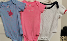 Load image into Gallery viewer, BABY GIRL 6-9 MONTHS 3-PACK ONESIES EUC - Faith and Love Thrift