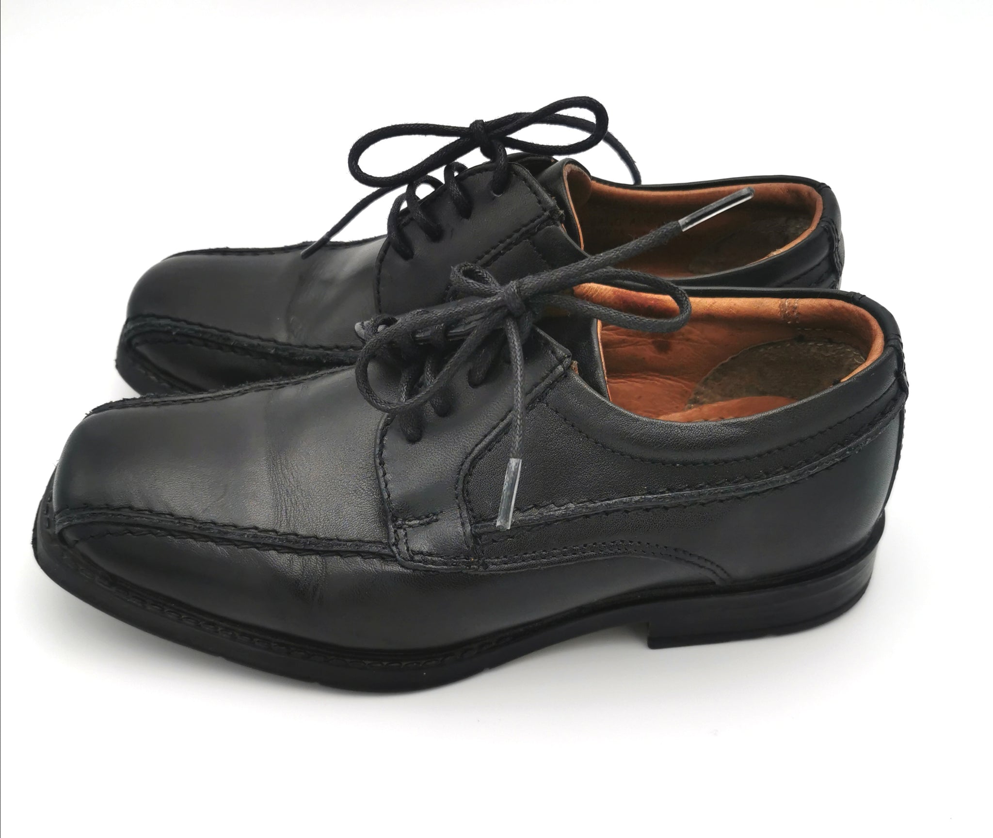 BOY SIZE YOUTH SERGIO CLASSIC LINE Dress Shoes, Black EUC B12