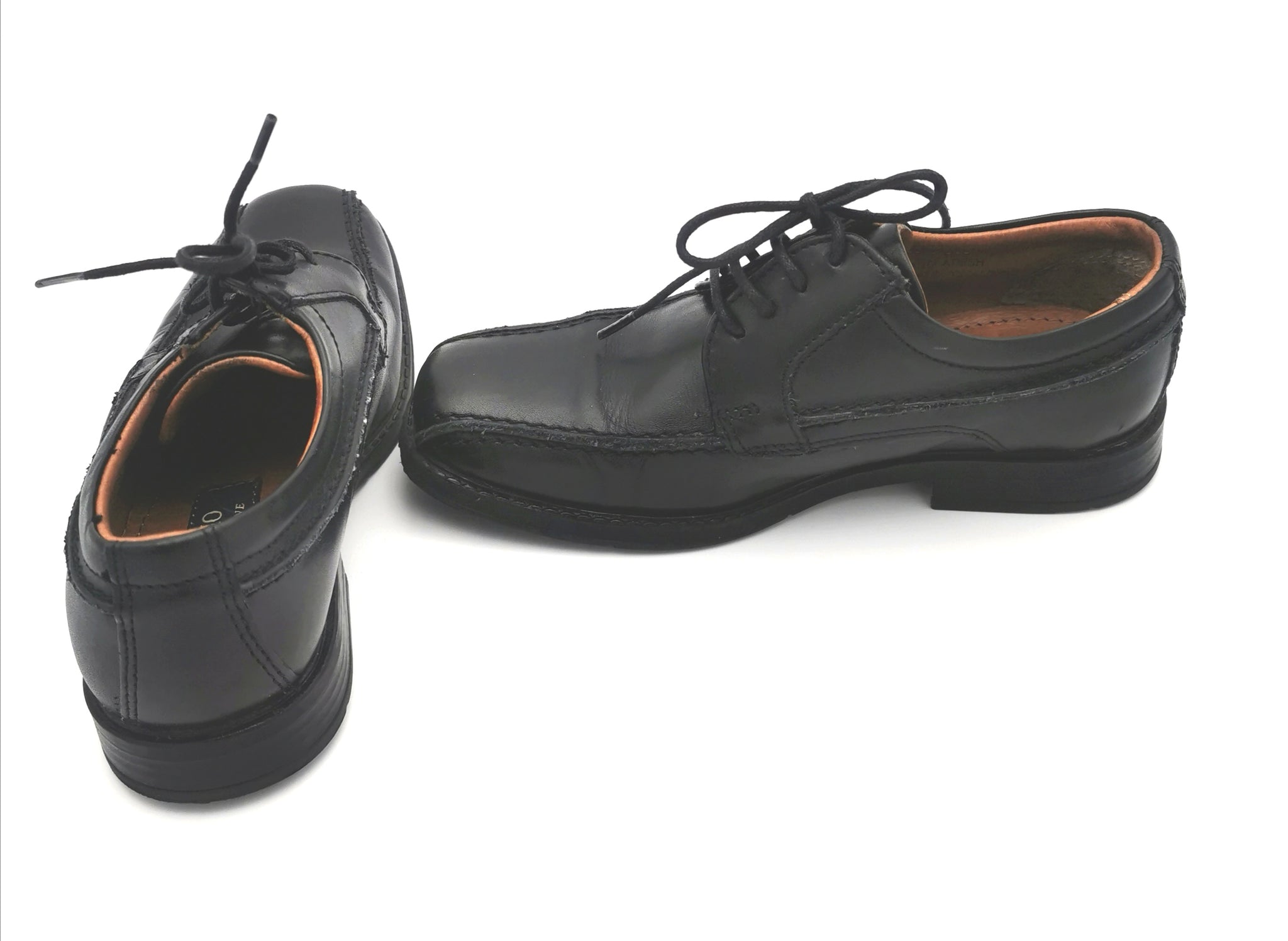 BOY SIZE YOUTH SERGIO CLASSIC LINE Dress Shoes, Black EUC B12