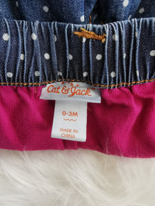 BABY GIRL 0-3 MONTHS CAT & JACK LINED PANTS EUC - Faith and Love Thrift