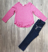 Load image into Gallery viewer, GIRL SIZE 2 YEARS - CALVIN KLEIN &amp; GAP Mix N Match Outfit EUC 

The GAP Long Sleeve Knit dress top, soft and pretty pink with embellishments 

Calvin Klein skinny jeans with stretch

Excellent preloved condition!  

