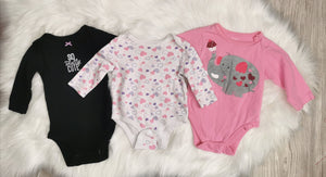 BABY GIRL SIZE 3-6 MONTHS GRAPHIC TEES VGUC - Faith and Love Thrift