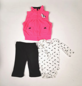 BABY GIRL SIZE 3 MONTHS CARTERS FLEECE 3-PIECE MATCHING OUTFIT GUC - Faith and Love Thrift