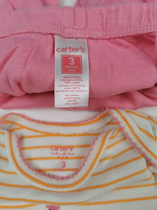 BABY GIRL SIZE 3 MONTHS CARTERS MATCHING 2-PIECE SLEEP & PLAY OUTFIT EUC - Faith and Love Thrift