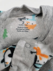 BABY BOY Size 3 Months - Carters Fleece Onesie EUC - Faith and Love Thrift