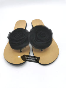 WOMENS SIZE 7.5 US (39) - NINE WEST, Black, Floral Slip on Dress Sandals VGUC - Faith and Love Thrift
