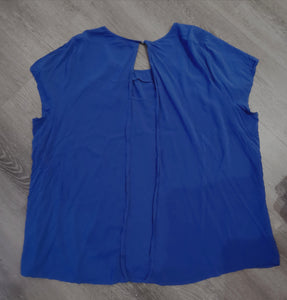 WOMENS PLUS SIZE 4X - Lightweight Colbalt Blue Dress Top EUC B20