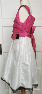 GIRL SIZE 8 - Dorissa, Pink, White with lace Trim Tulle Dress VGUC - Faith and Love Thrift