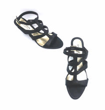 Load image into Gallery viewer, WOMENS SIZE 7 B - David Dixon for Town Shoes, Black Leather Sandals NWOT - Faith and Love Thrift