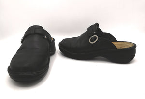 WOMENS SIZE 6.5 - NAOT Aster / 74010, Black Matte Leather Clogs VGUC - Faith and Love Thrift