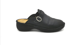 WOMENS SIZE 6.5 - NAOT Aster / 74010, Black Matte Leather Clogs VGUC - Faith and Love Thrift