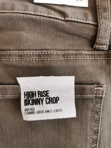 WOMENS SIZE 26 - DEX High Rise Skinny Crop, Dusty Khaki NWT - Faith and Love Thrift