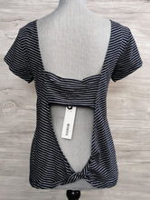 Load image into Gallery viewer, WOMENS SIZE SMALL / MEDIUM - BB Dakota Kaiya Open Back Navy Stripe Knit Tee NWT - Faith and Love Thrift