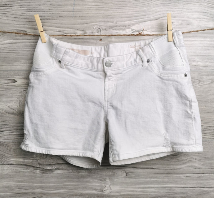 WOMENS SIZE 27R - GAP Maternity, White, Side Panel Jean Shorts VGUC - Faith and Love Thrift