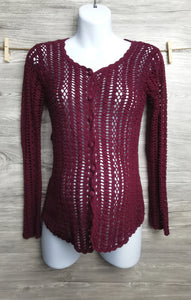 WOMENS SIZE XS -Thyme Maternity, Crochet Sweater EUC  - Faith and Love Thrift