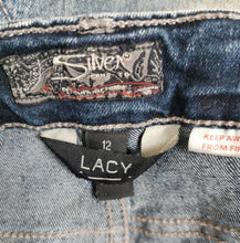 Load image into Gallery viewer, GIRL SIZE 12 YEARS - SILVER JEANS, LACY CUFFED DENIM SHORTS EUC - Faith and Love Thrift