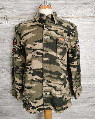 BOY SIZE MEDIUM (10/12 YEARS) - MCGR Flannel Army Top VGUC - Faith and Love Thrift