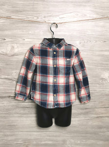 BOY SIZE 2/3 YEARS - ZARA Baby Soft Flannel Long-Sleeve Dress Shirt EUC - Faith and Love Thrift